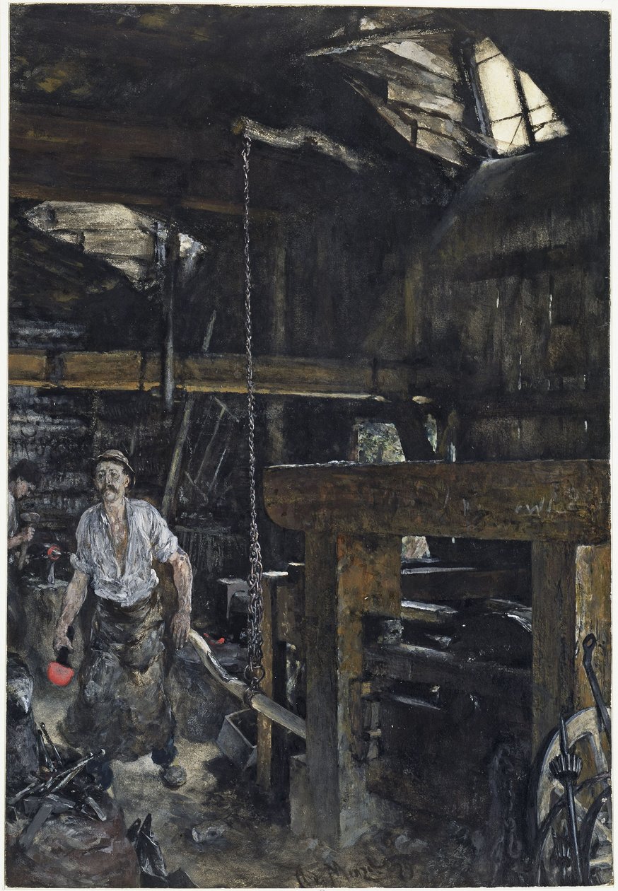 Forge in Gastein by Adolph Menzel