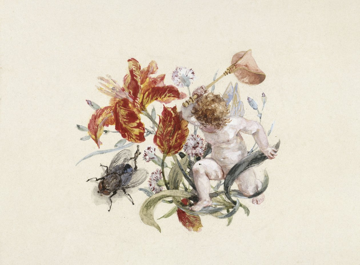 Tableware: Soup Tureen, Lid with Putto and Fly by Adolph Menzel