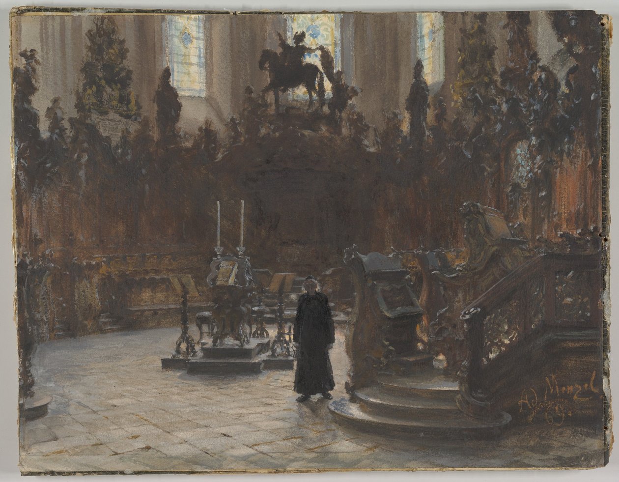 The Choirstalls in the Mainz Cathedral by Adolph Menzel