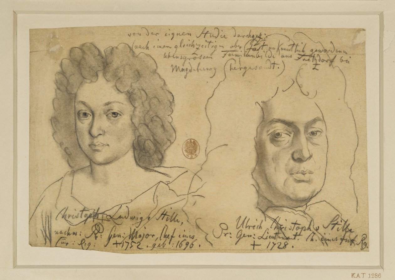 Ulrich Christoph von Stille, Prussian Lieutenant General, and Christoph Ludwig von Stille, Prussian Major General by Adolph Menzel