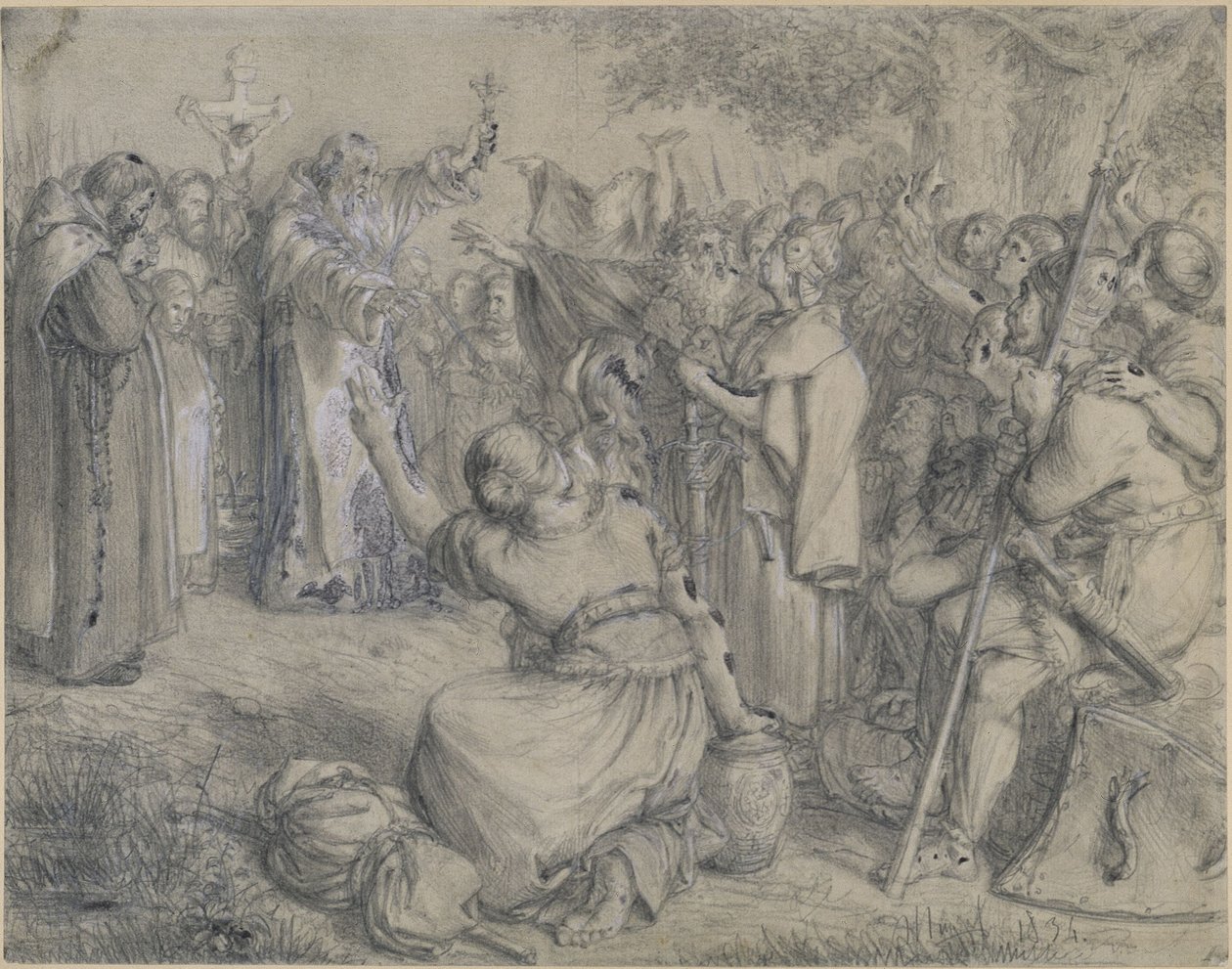 Vizelin Preaches Christianity to the Wends around the Year 1137. Design for the 