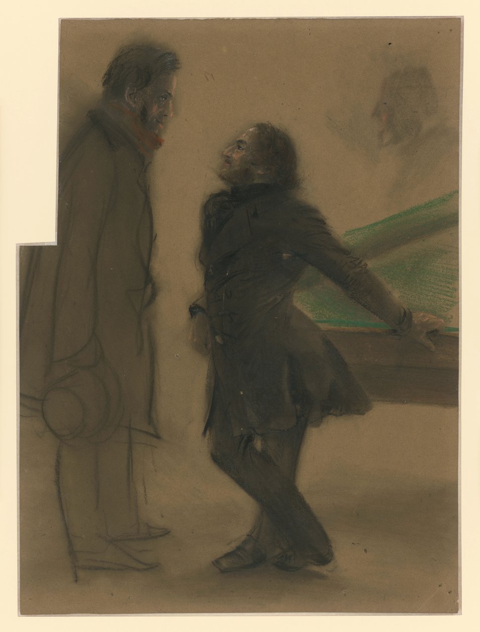 Two Gentlemen at the Billiard Table by Adolph Menzel