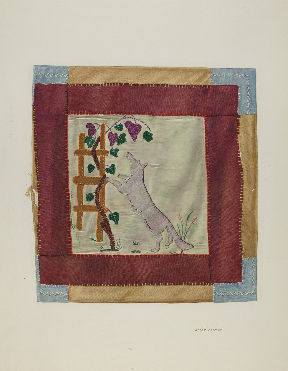 Applique Coverlet (detail) by Adolph Opstad