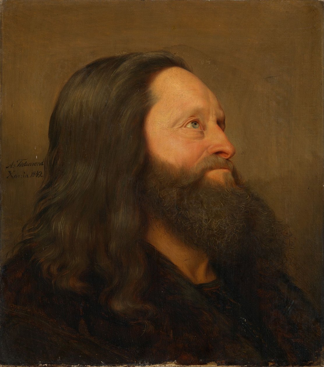Portrait Study of an Old Man by Adolph Tidemand