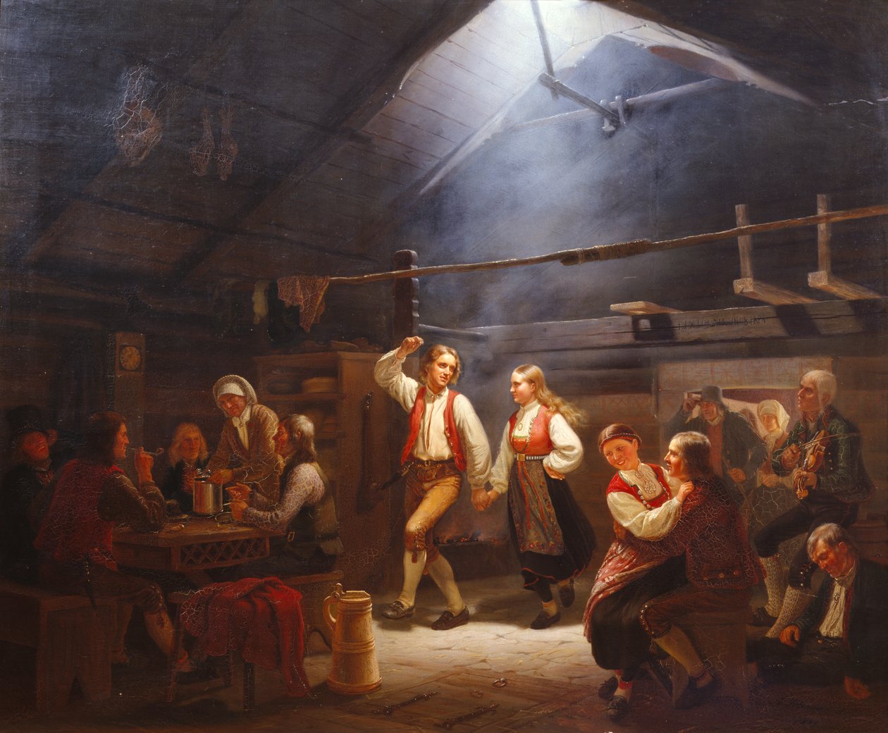 Sunday Afternoon in a Hardanger Smoking Room by Adolph Tidemand