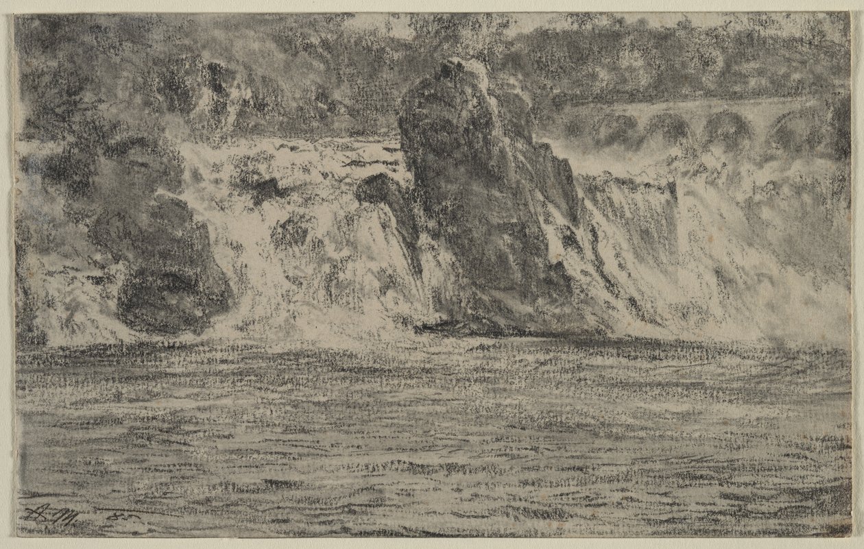 Falls of the Rhine at Schaffhausen by Adolph Menzel