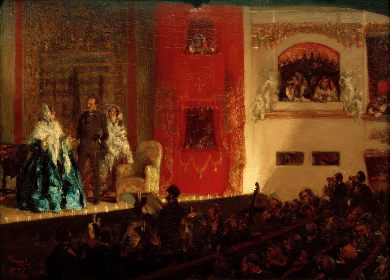 Theatre of the Gymnase in Paris by Adolph Menzel