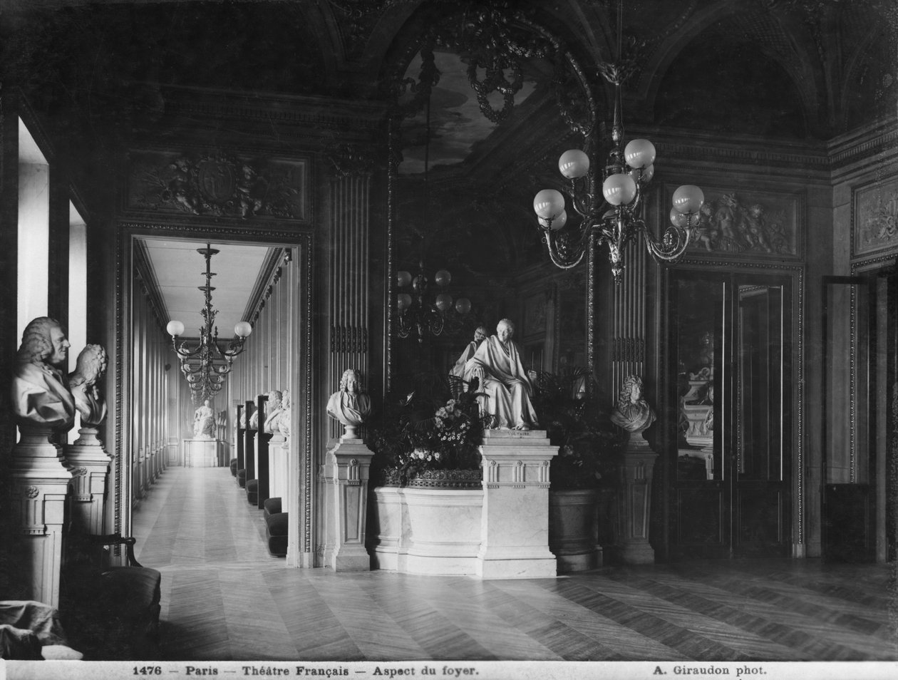 Comedie Francaise, view of the foyer, before 1902 by Adolphe Giraudon
