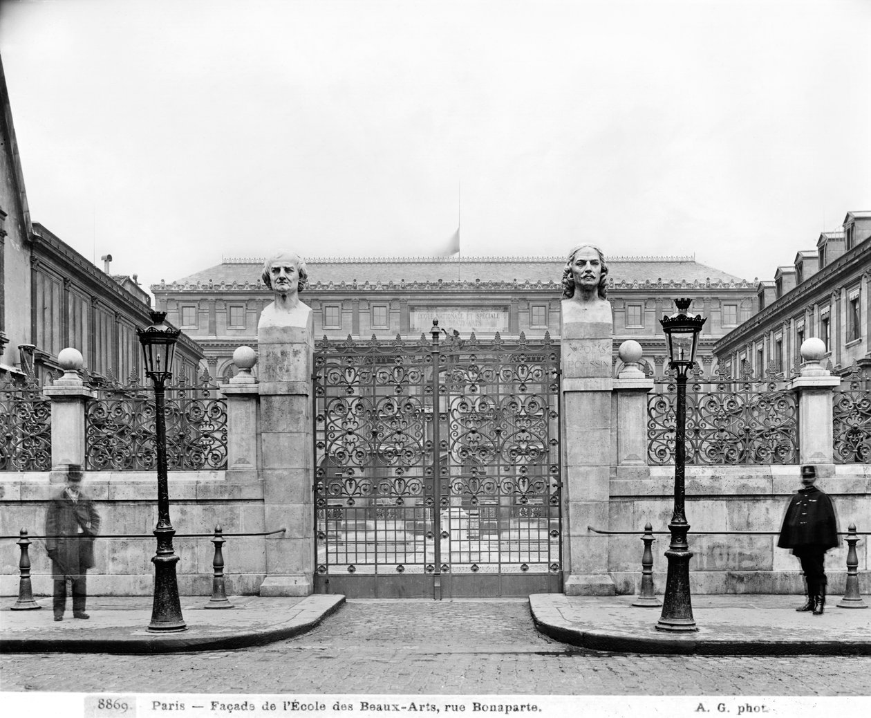 Ecole Nationale Superieure des Beaux-Arts, rue Bonaparte by Adolphe Giraudon