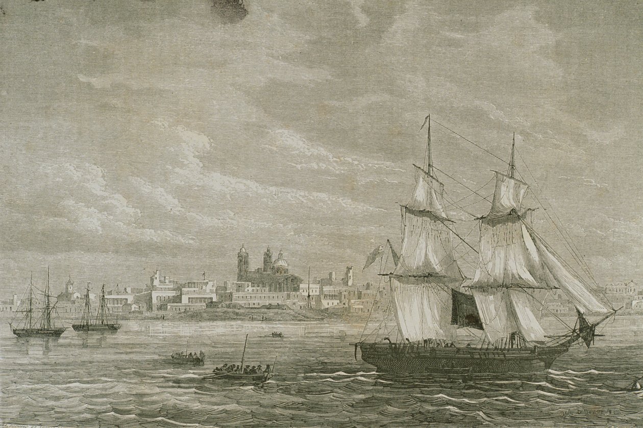View of Montevideo, Uruguay by Adolphe Gusman