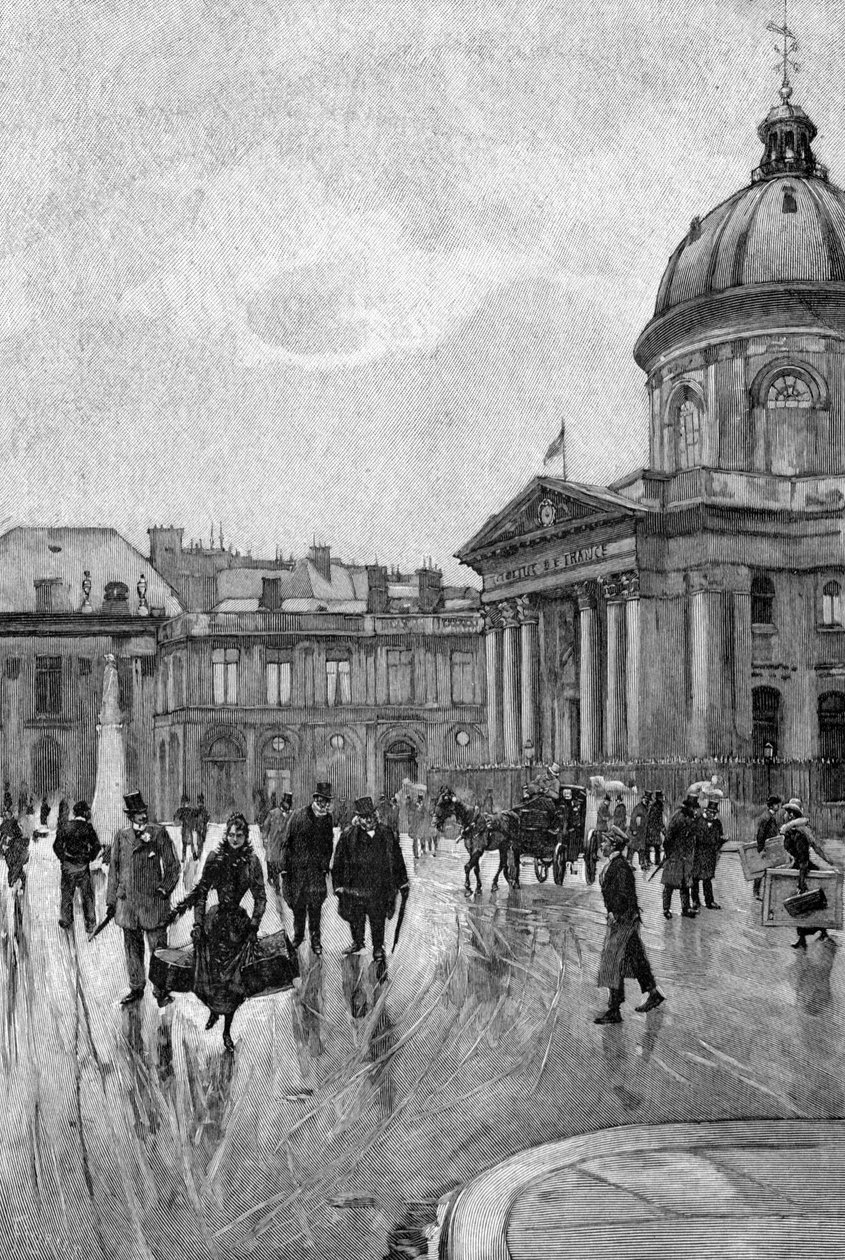 Banks of the Seine and the Institut de France by Adolphe (after) Giraldon