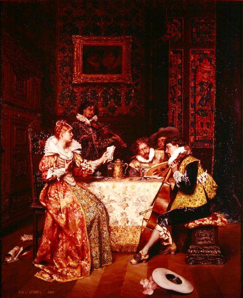 The Music Party by Adolphe Alexandre Lesrel
