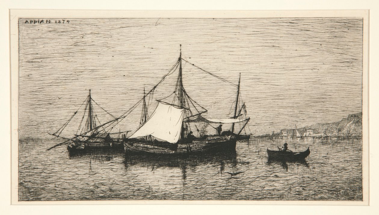Coastal Barges by Adolphe Appian