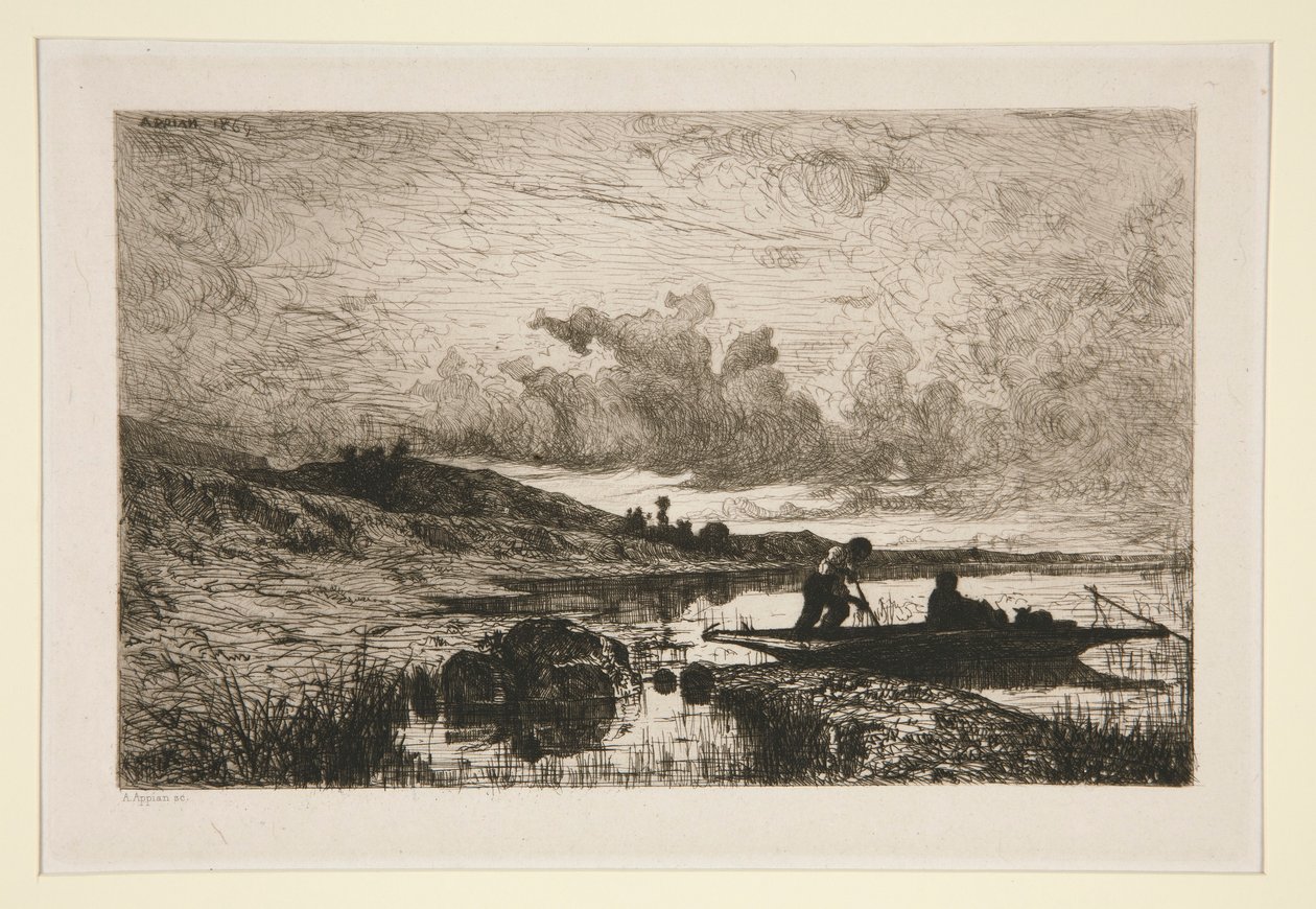 An Evening, Banks of the Rhone at Rix by Adolphe Appian