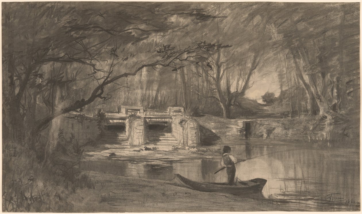 Wooded Pond by the Ancient Sluice of Levaux near Vienne by Adolphe Appian