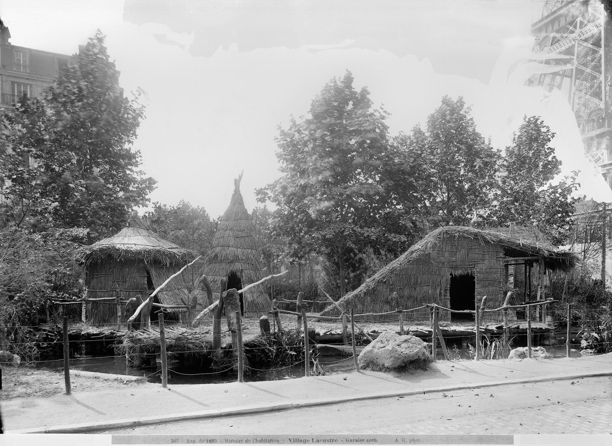 Lakeside Village at the Universal Exhibition of 1889 in Paris, architect Charles Garnier (1825-98) by Adolphe Giraudon