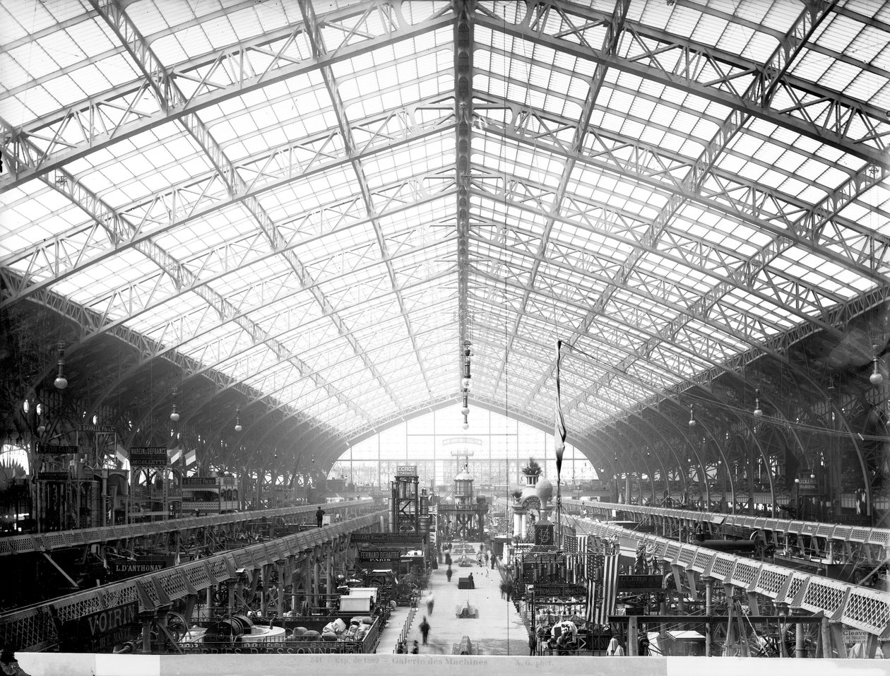 Machinery Hall, Universal Exhibition, Paris by Adolphe Giraudon
