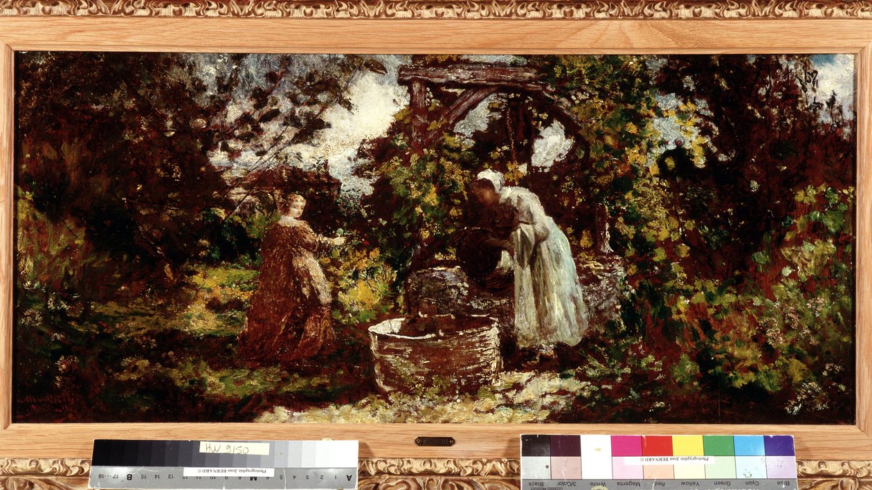 An Elegante and Her Maid at the Well by Adolphe Joseph Thomas Monticelli