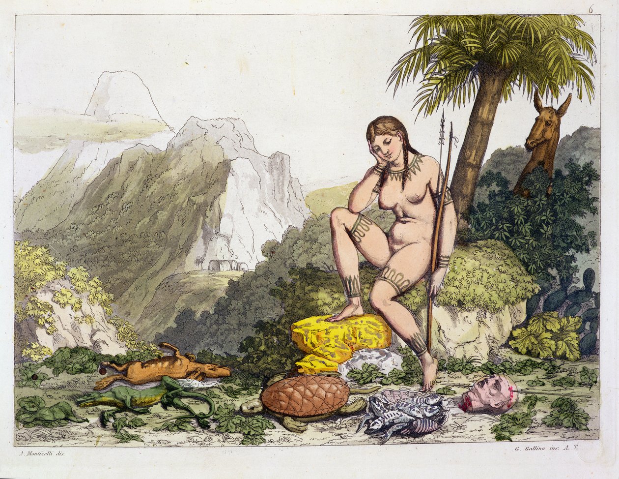 South American Indian Woman, engraved by Gallo Gallina