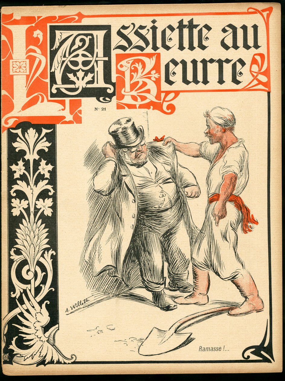 Cover of The Butter Plate, number 21, Satirical in Colours by Adolphe Leon Willette