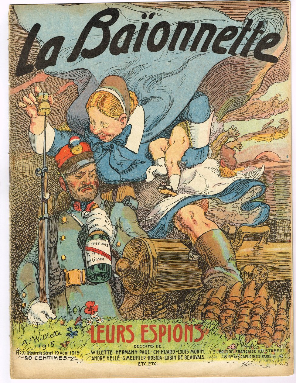 Cover of La Baionnette, Satirical in Colours by Adolphe Leon Willette
