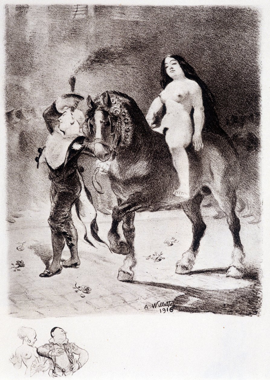 Pride - Drawing by Willette by Adolphe Leon Willette