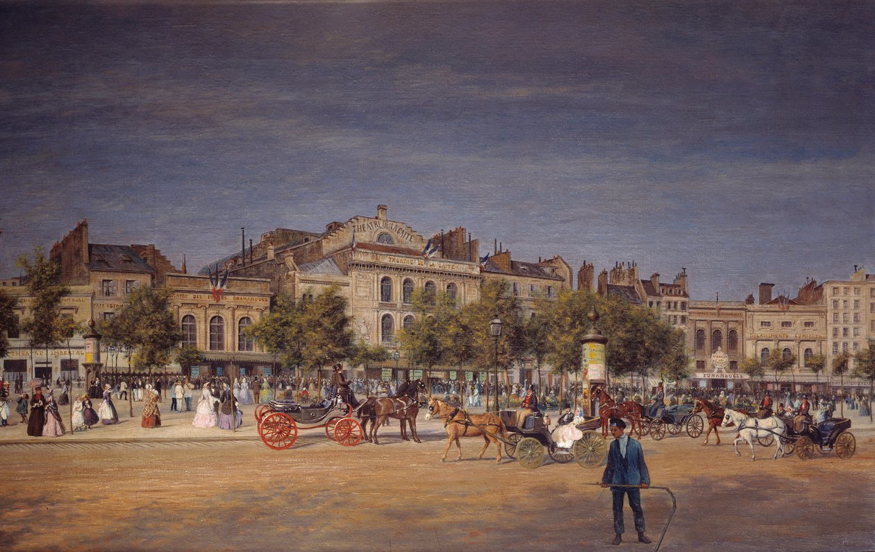 Theatres of the Temple Boulevard (detail) by Adolphe Martial Potemont