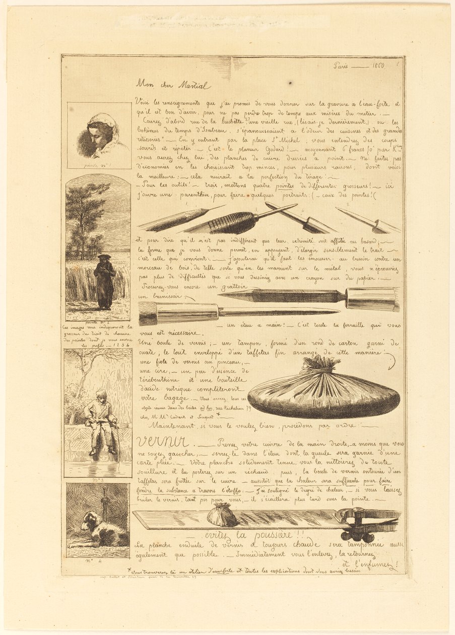Letter on the Elements of Etching, Page 1 by Adolphe Martial Potemont