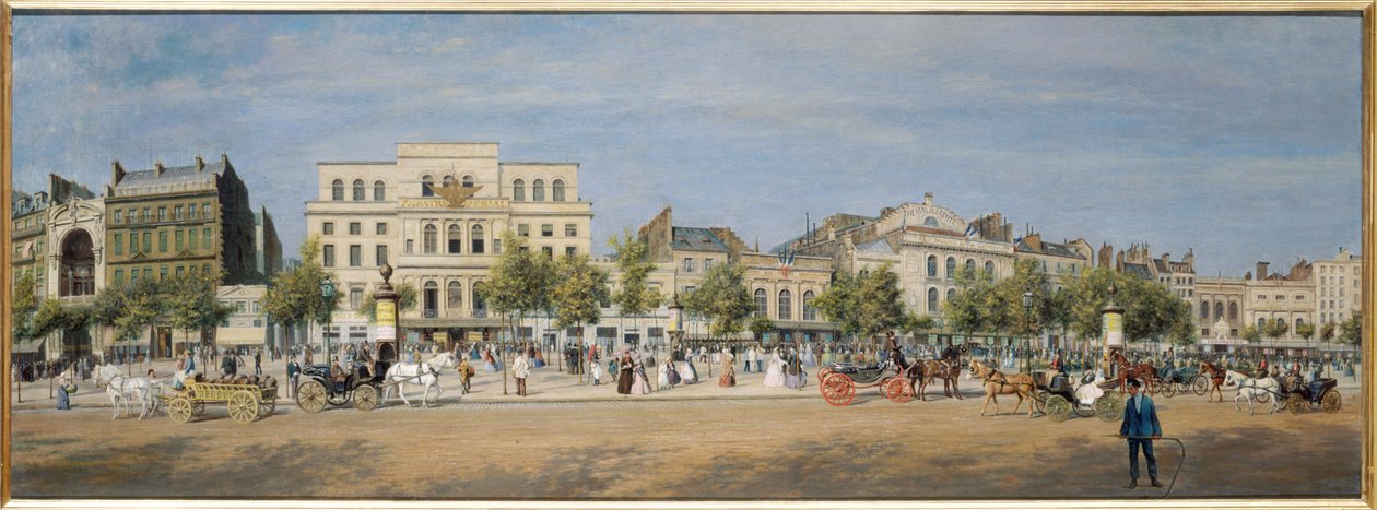 General view of the theaters of the Boulevard du Temple in 1862, in 1862 by Adolphe Martial Potemont