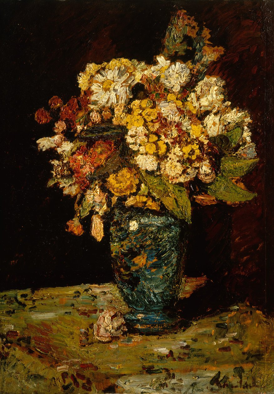 Flowers in a Blue Vase, 1879-1883 by Adolphe Joseph Thomas Monticelli