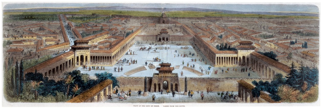 View of the City of Peking Taken from the South, China, mid 19th century by Adolphe Rouargue