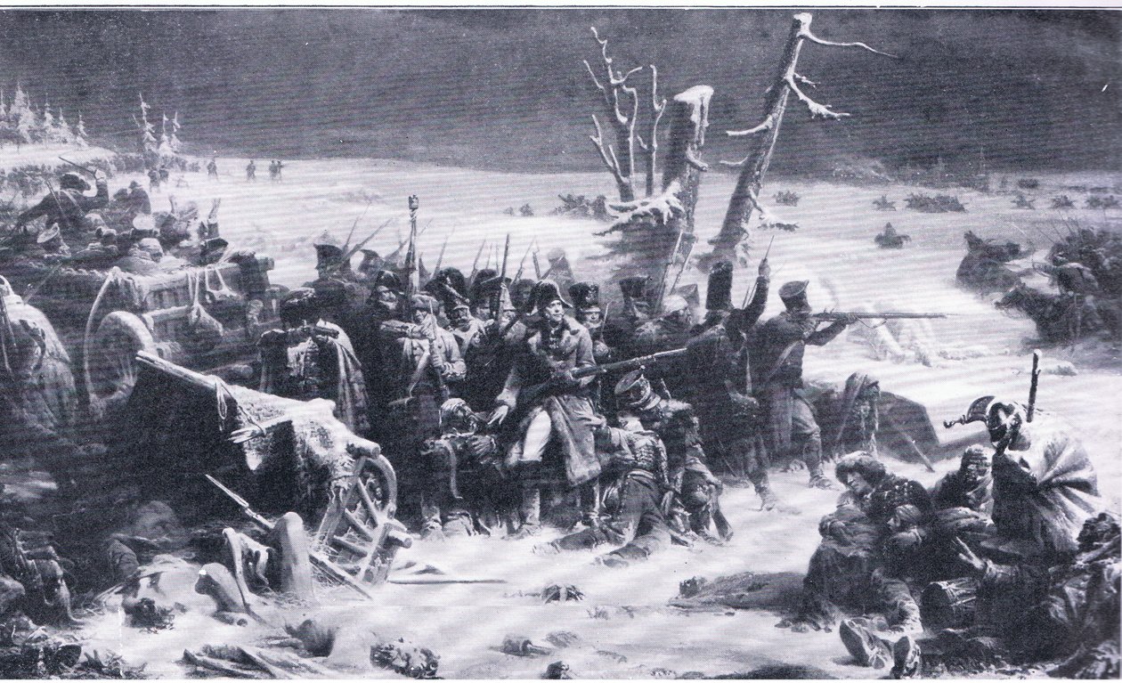 Marshal Ney supporting the rear guard during the retreat from Moscow, illustration from Landmarks in European History published by Gresham Publishing Co, c.1920 by Adolphe Yvon