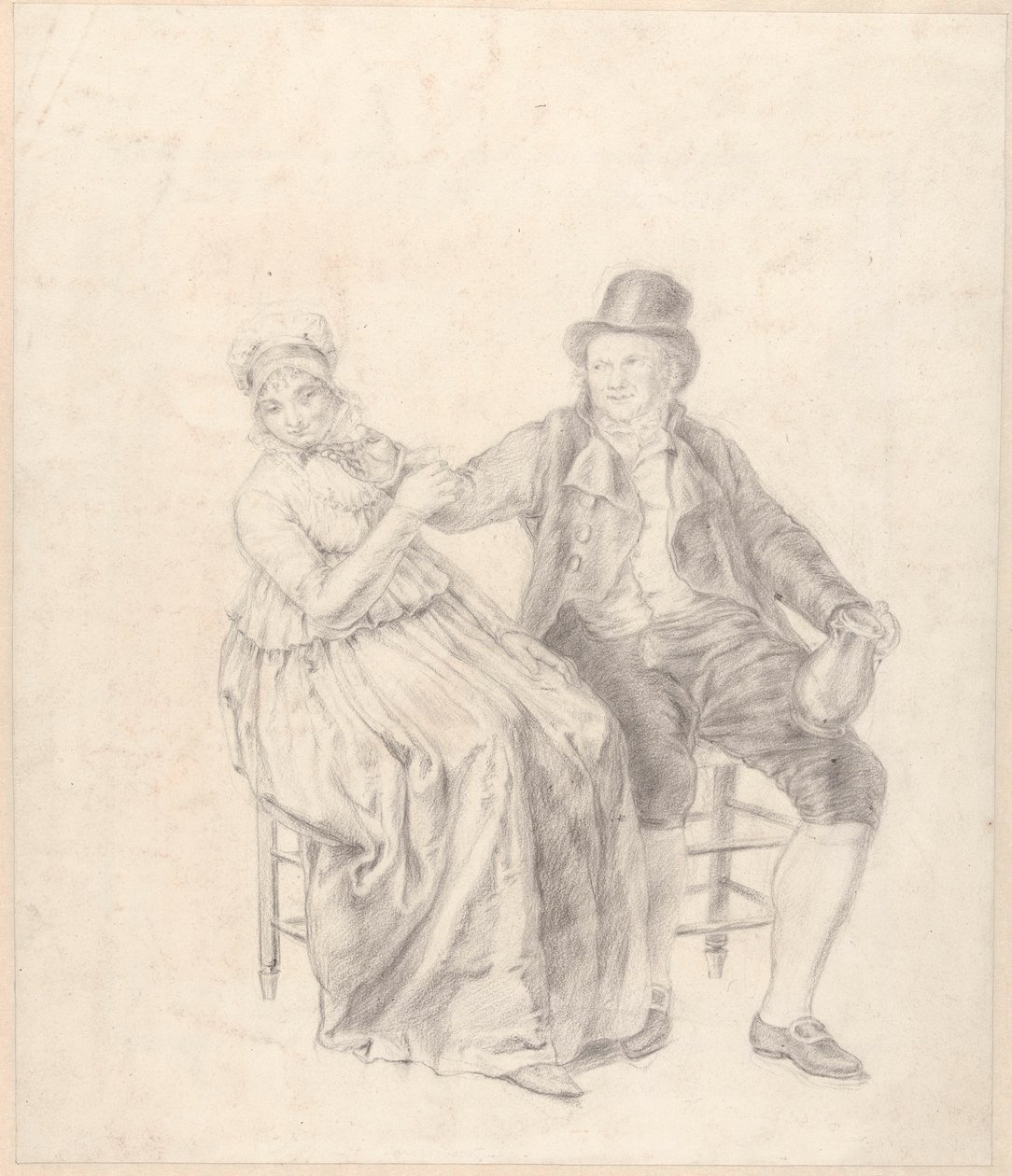 Seated Lady and Gentleman by Adriaan de Lelie