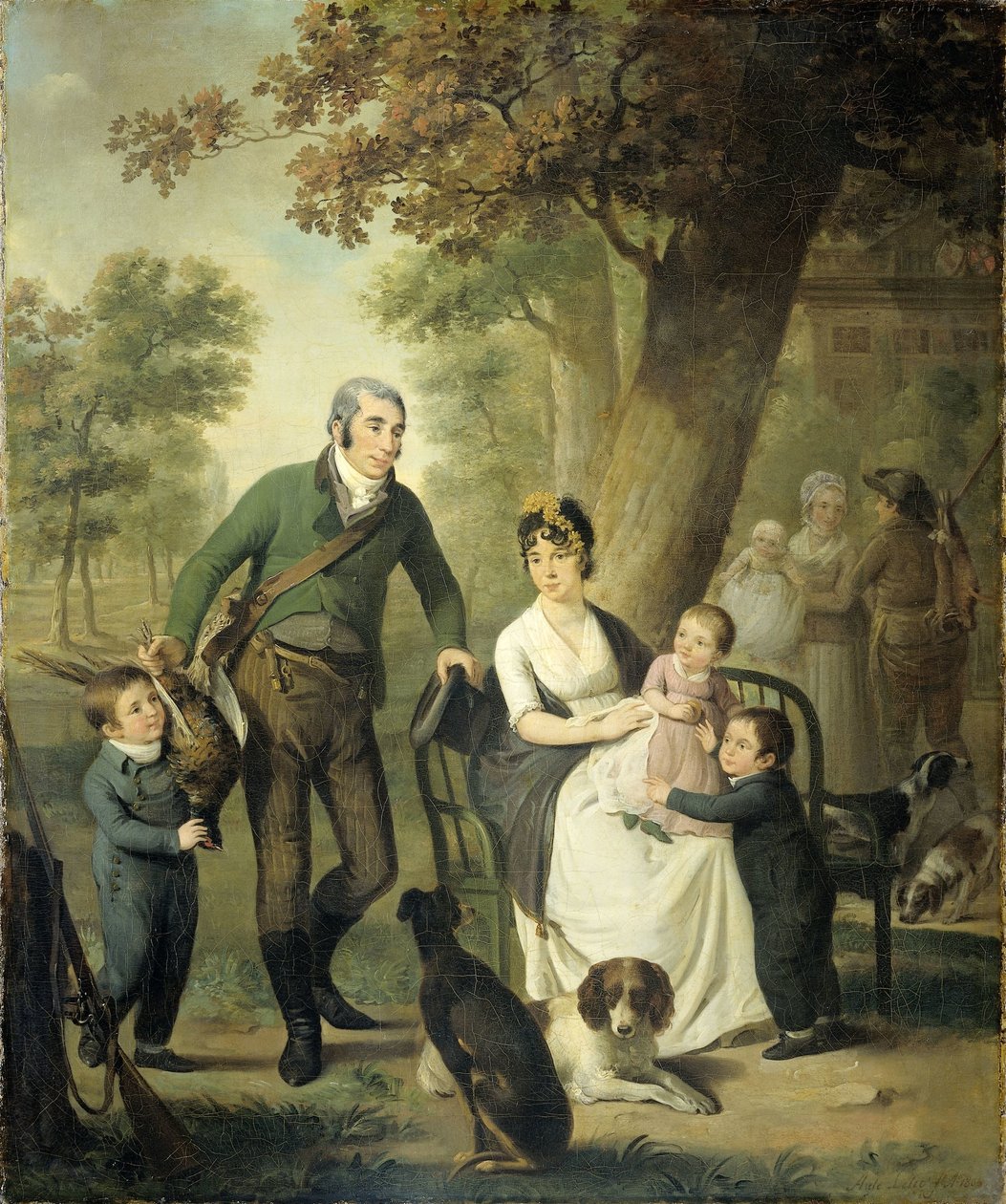 Jonkheer Gysbert Carel Rutger Reinier van Brienen van Ramerus (1771-1821), with his Wife and four of their Children by Adriaan de Lelie