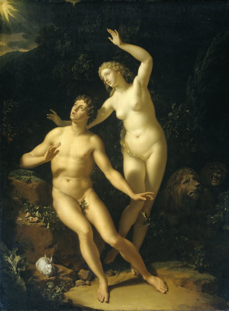 God Holds Adam and Eve Responsible by Adriaan van der (after) Werff
