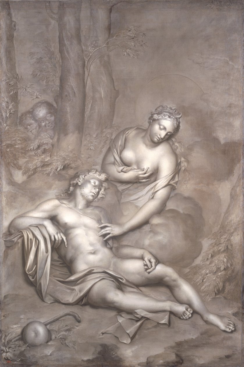 Luna (Diana) visits the sleeping Endymion by Adriaan van der Werff