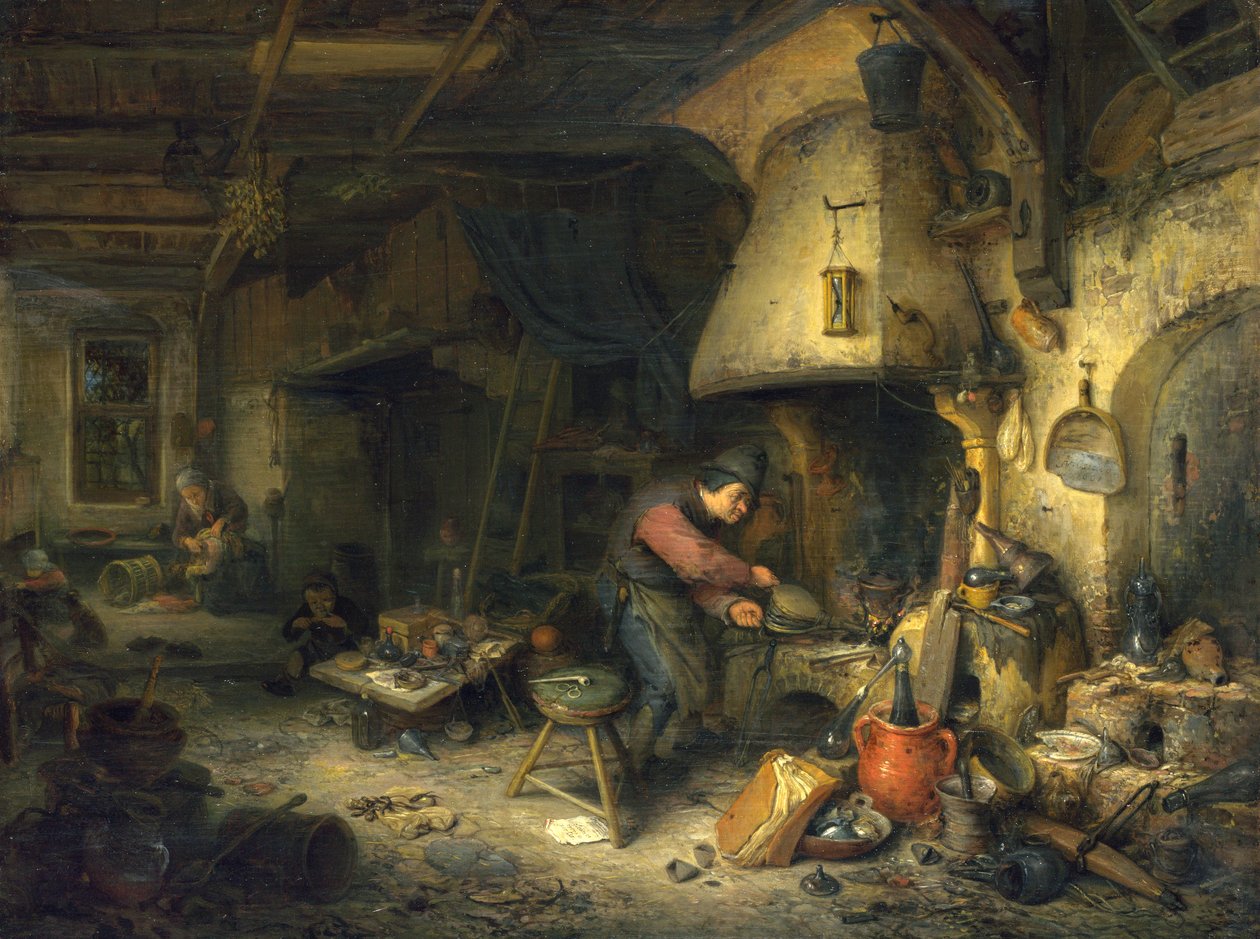 Alchemist by Adriaen Jansz. van Ostade