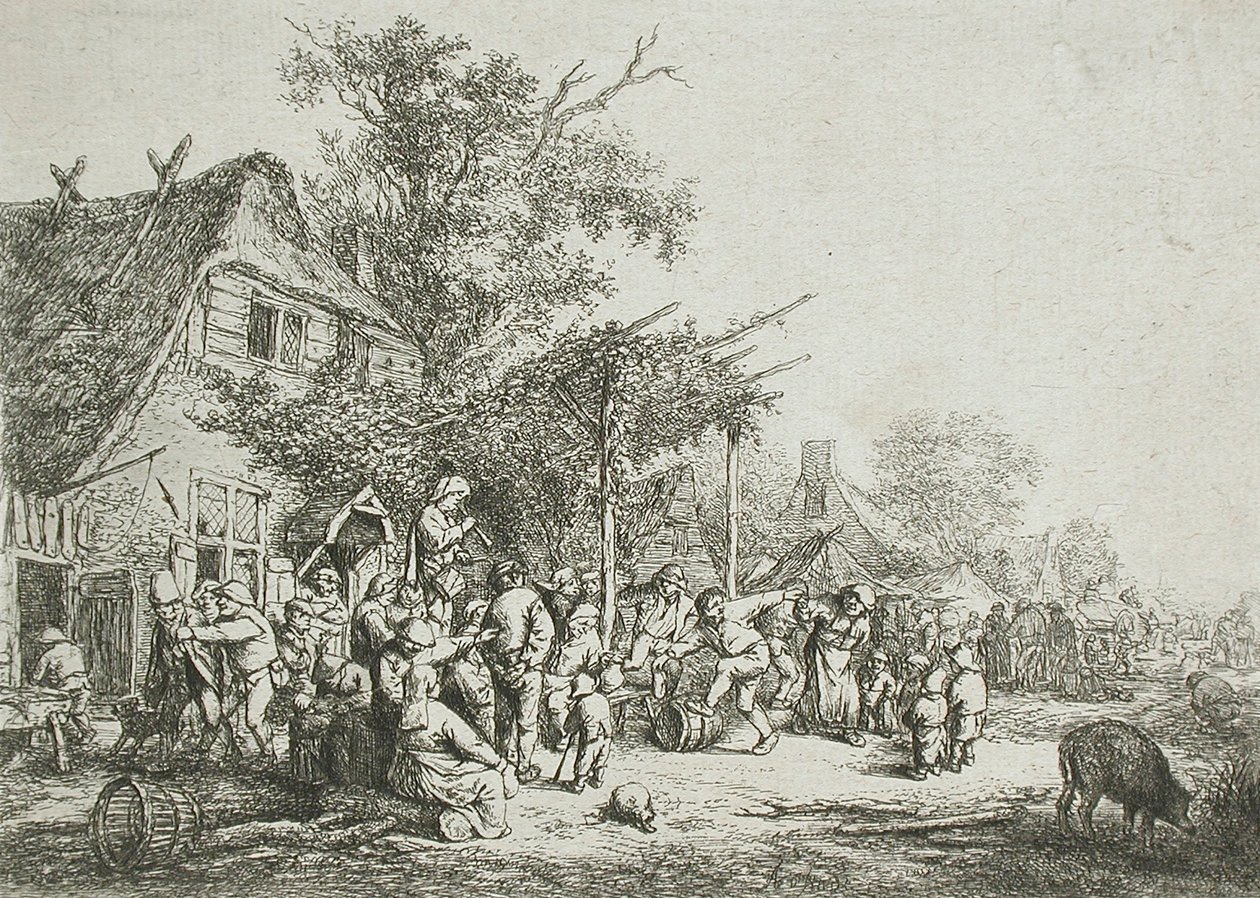 Village Festival Under the Trellis by Adriaen Jansz. van Ostade