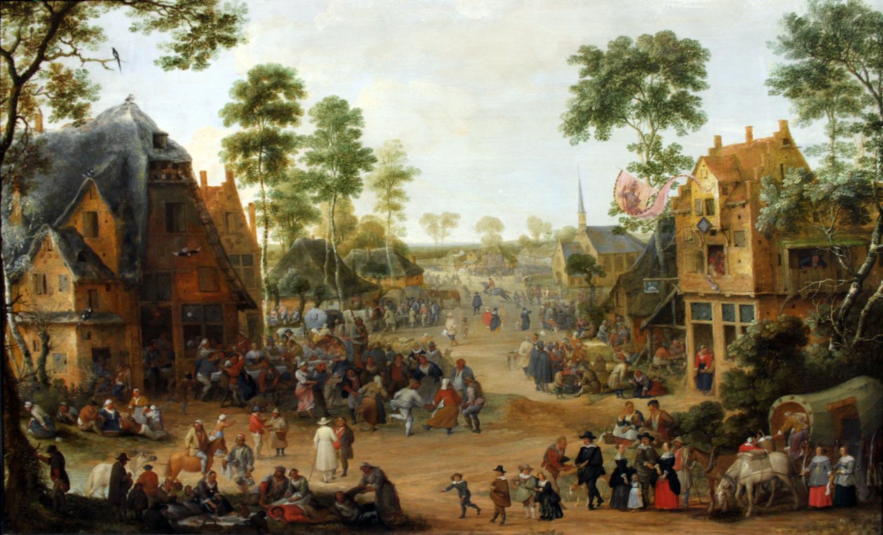 Village Church Festival by Adriaen van Stalbemt