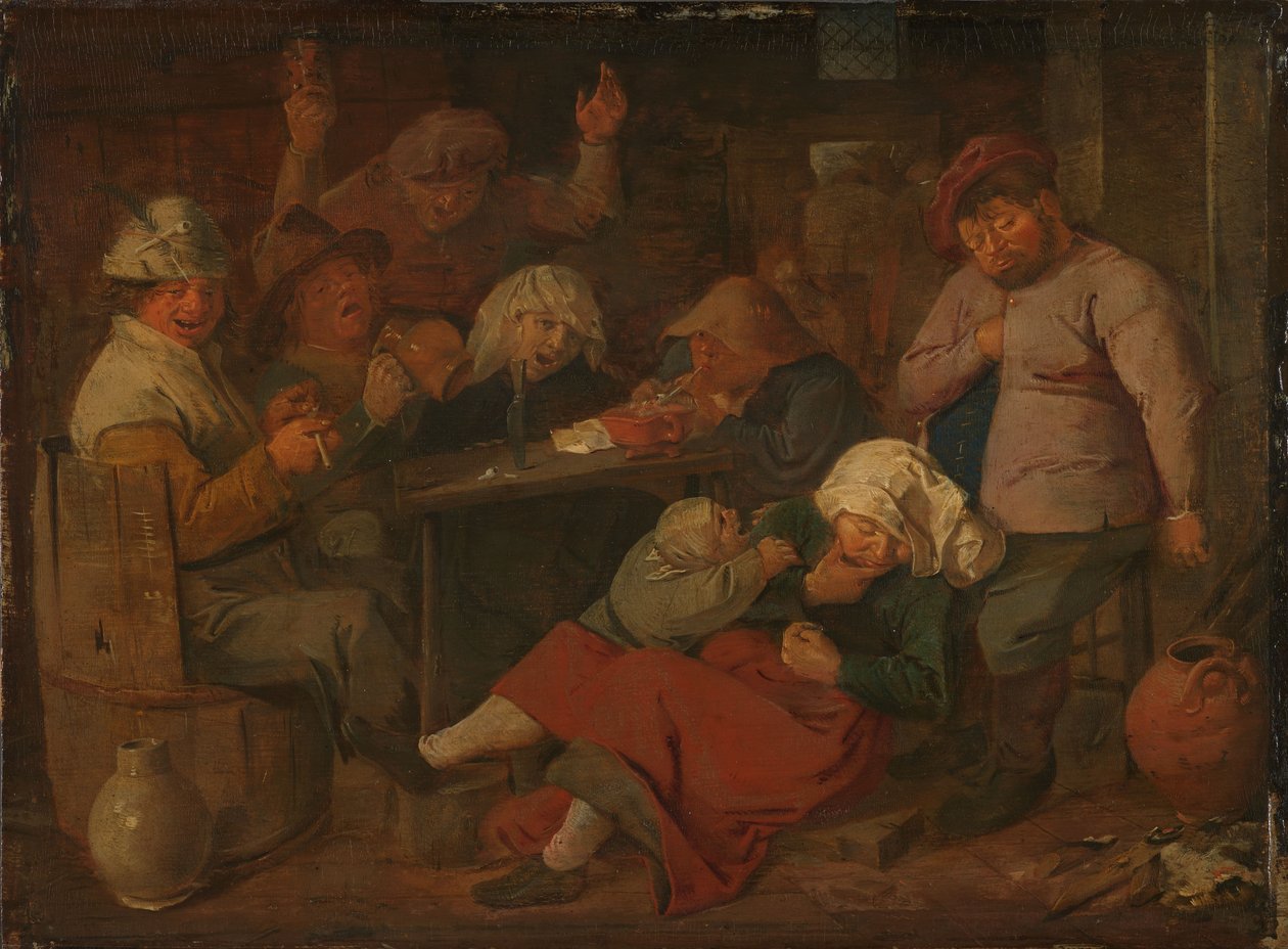Poor Folk Drinking in a Tavern by Adriaen Brouwer