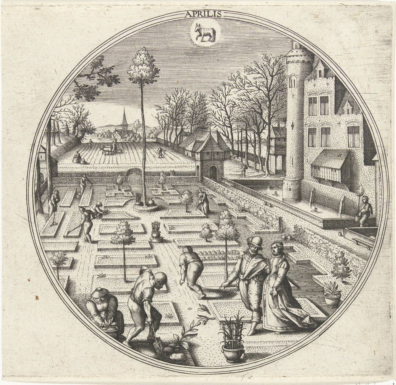 April by Adriaen Collaert
