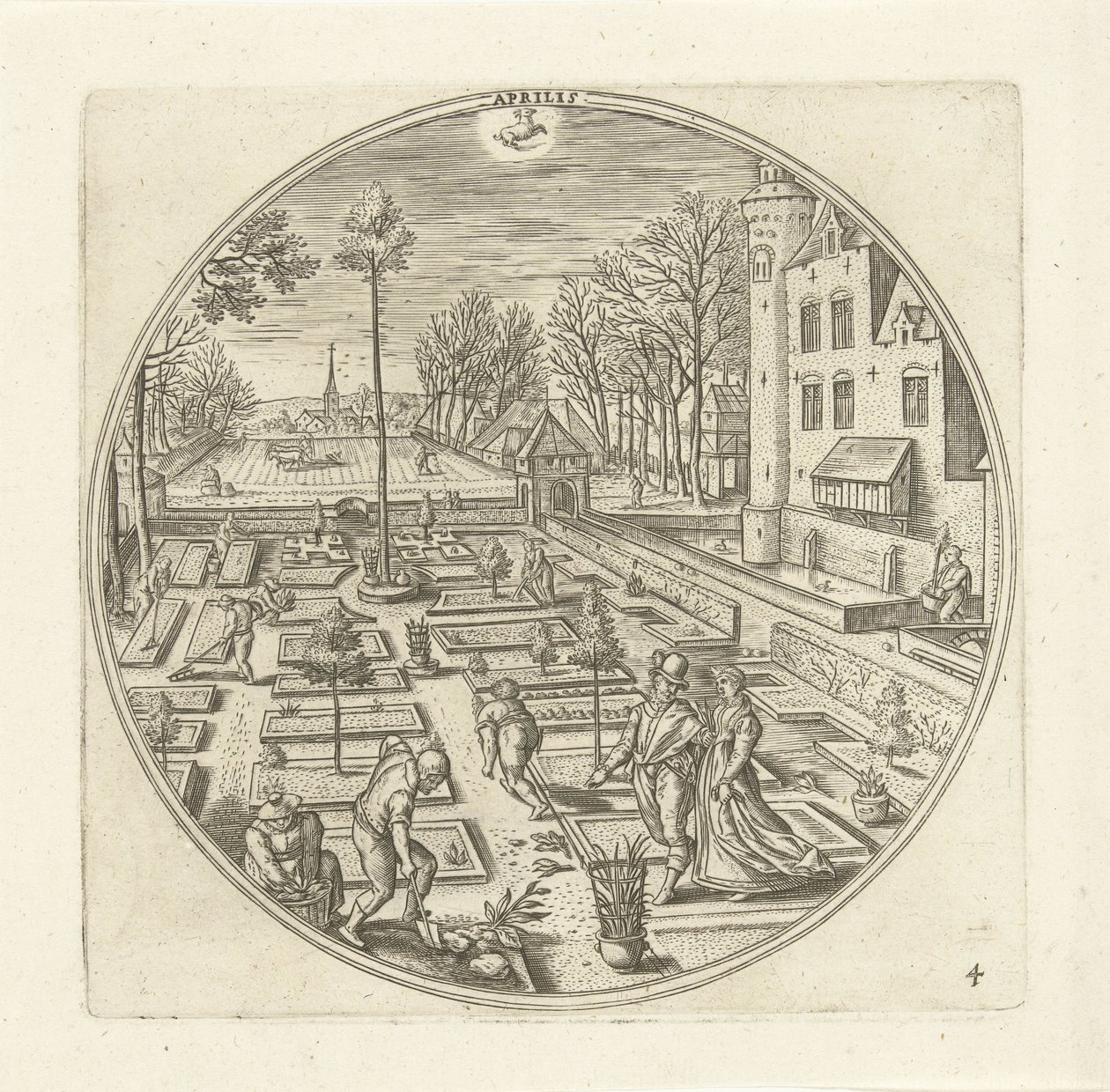 April (The Twelve Months) by Adriaen Collaert