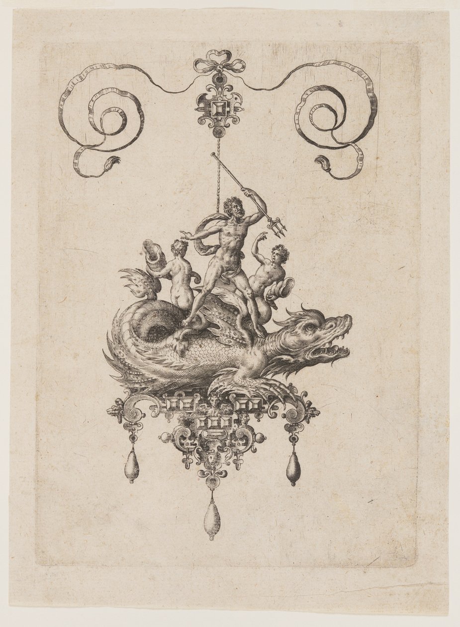 Designs for Pendants with Sea Monsters by Adriaen Collaert