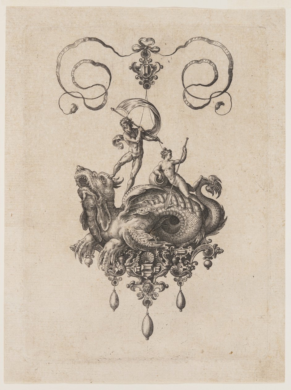 Designs for Pendants with Sea Monsters by Adriaen Collaert