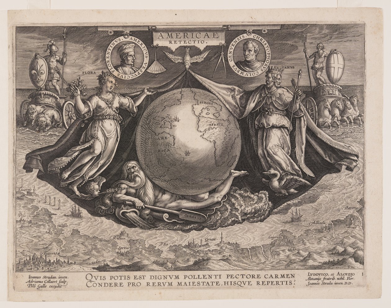 Frontispiece, from The Discovery of America by Adriaen Collaert