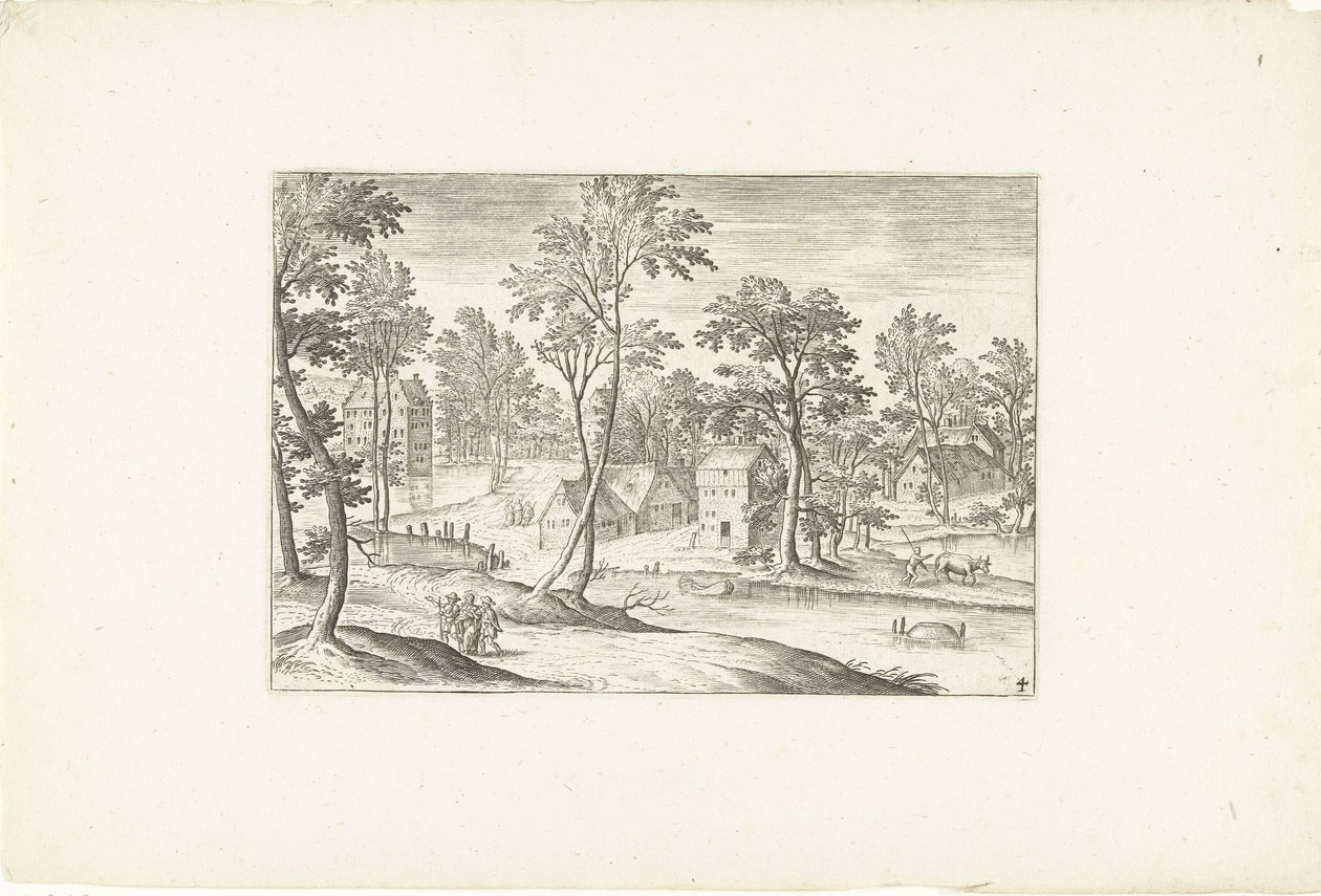 Landscape with the Disciples of Emmaus (series: Landscapes around Antwerp) by Adriaen Collaert