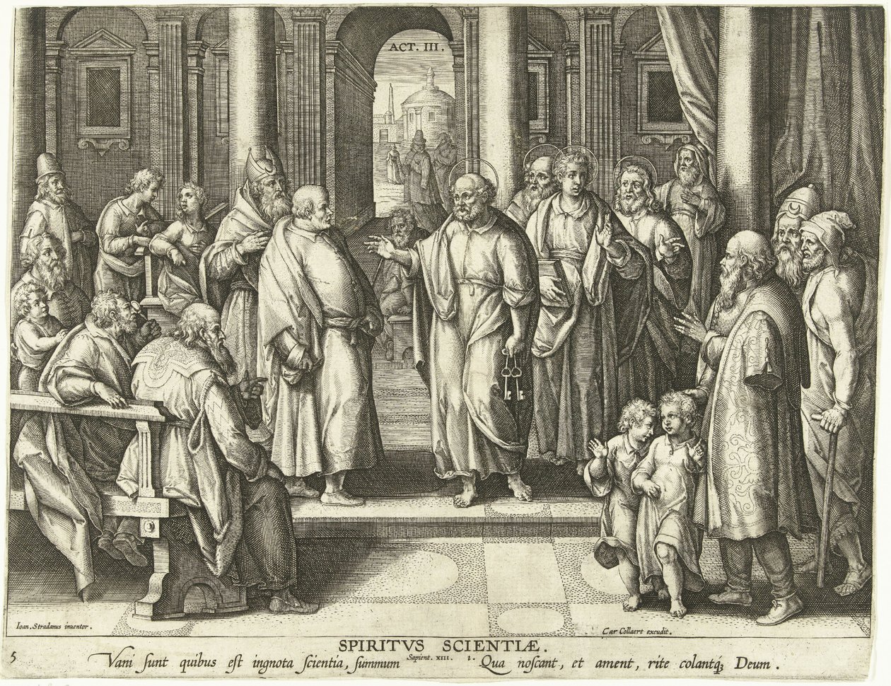 Peter and Paul Prove the Resurrection of Christ: The Gift of Learning by Adriaen Collaert