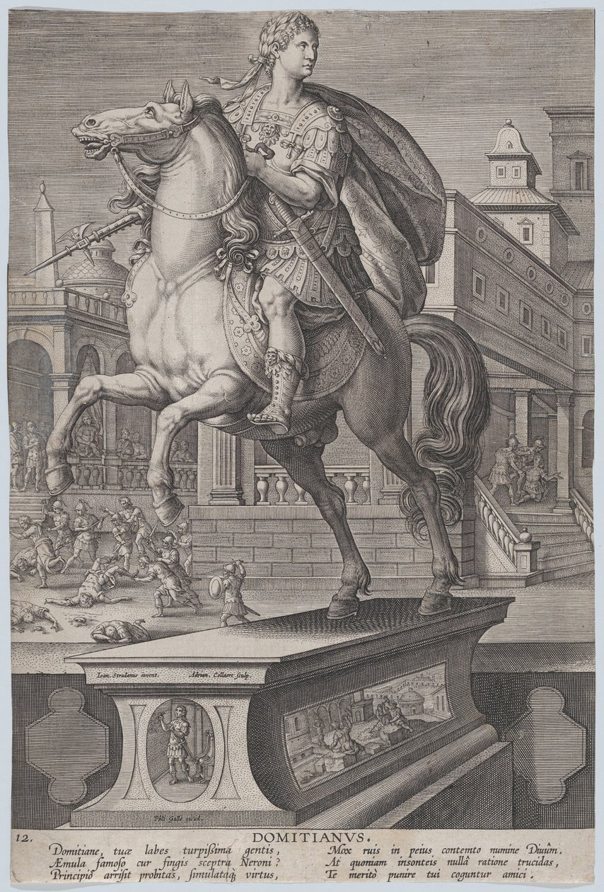 Plate 12: Equestrian Statue of Domitian, ca. 1587-89 by Adriaen Collaert