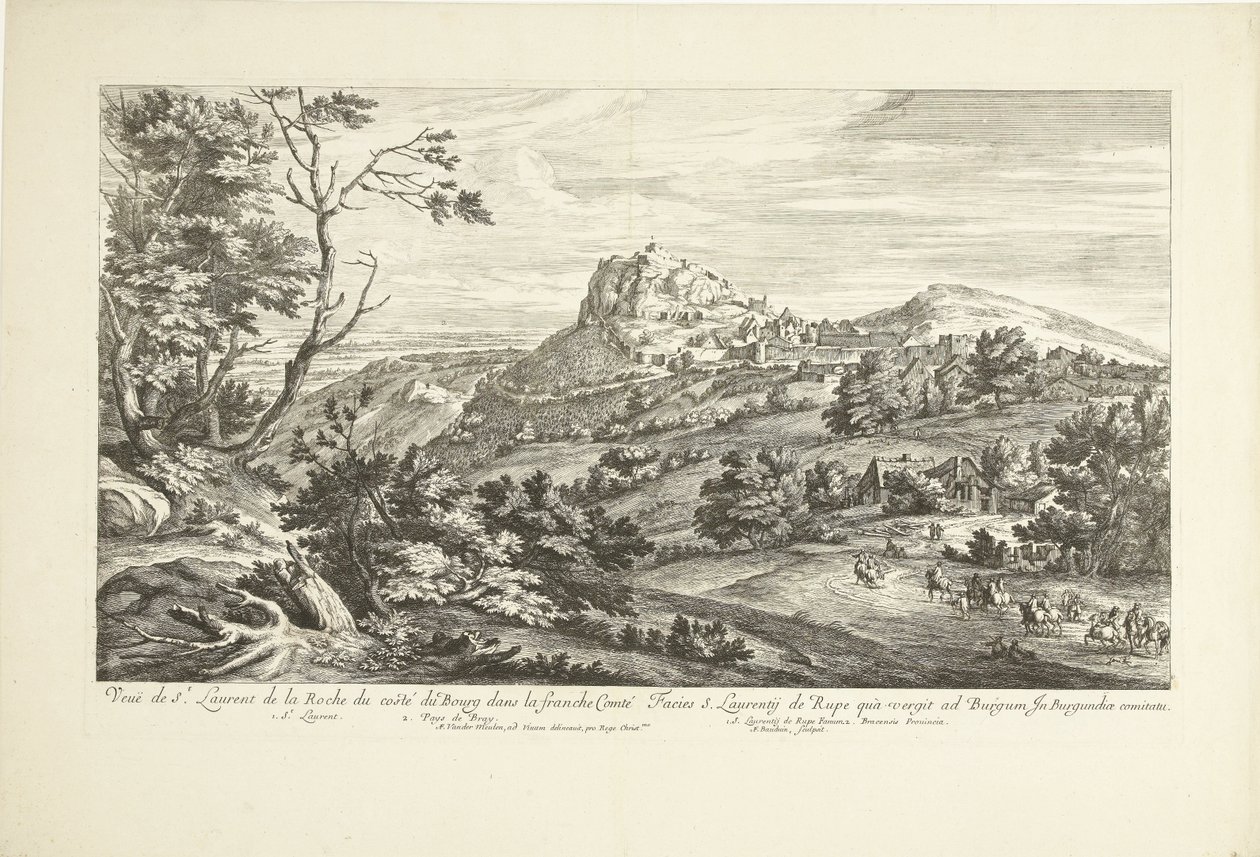 View of Saint Laurent de la Roche by Adriaen Frans Boudewyns