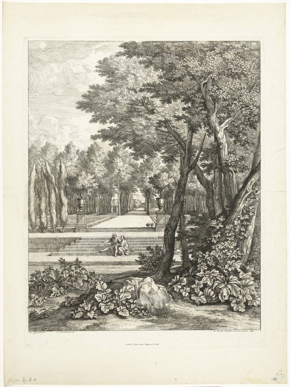 Landscape with Couple Sitting on a Garden Staircase by Adriaen Frans Boudewyns